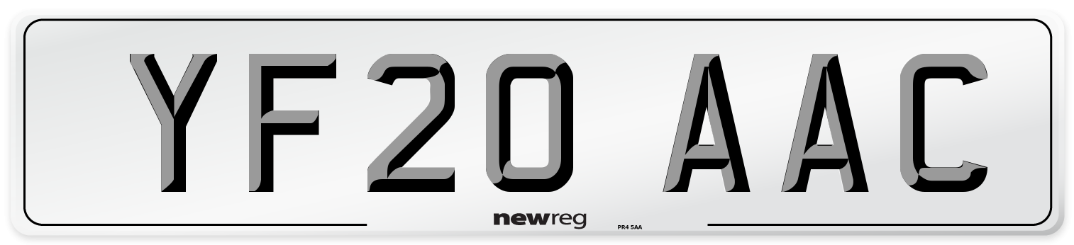 YF20 AAC Number Plate from New Reg